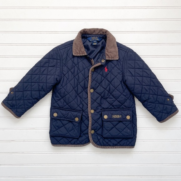 POLO RALPH LAUREN EUC Navy Quilted Corduroy Collared Jacket